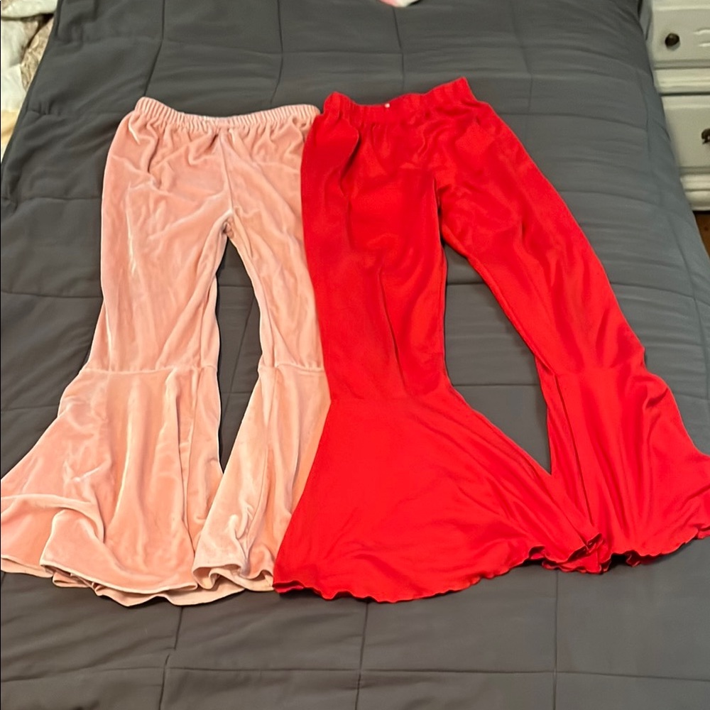 SHEIN Pink and Red Casual Flared Bottoms